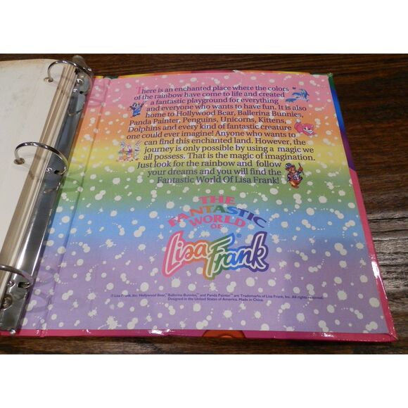 Vintage Lisa Frank My Sticker Collection Hollywood Bear 3 Ring Binder Pages READ - Picture 5 of 8